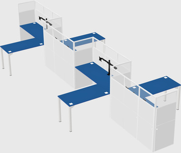 L-shape cubicles
