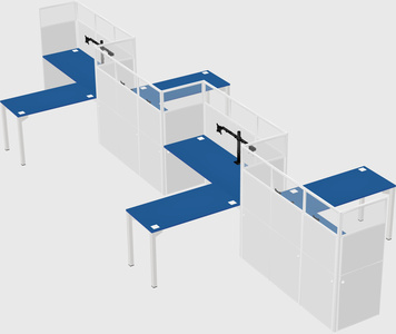 L-shape cubicles