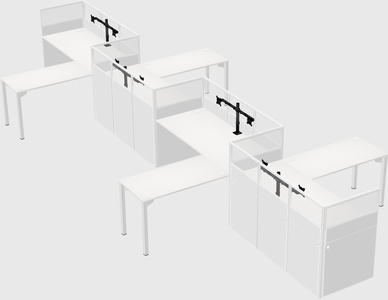 L-shape cubicles