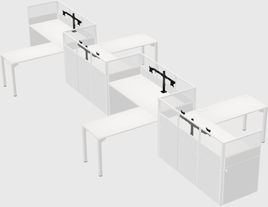 L-shape cubicles