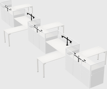 L-shape cubicles