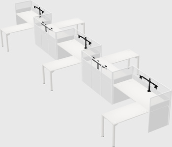 L-shape cubicles