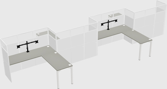 L-shape cubicles