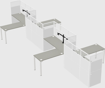 L-shape cubicles