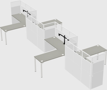 L-shape cubicles
