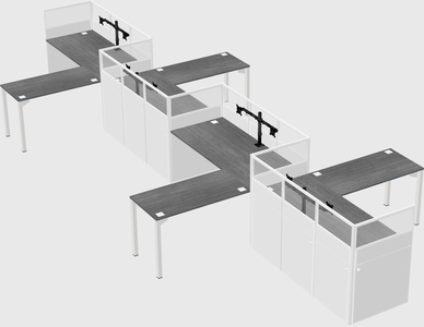 L-shape cubicles