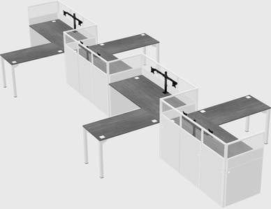 L-shape cubicles