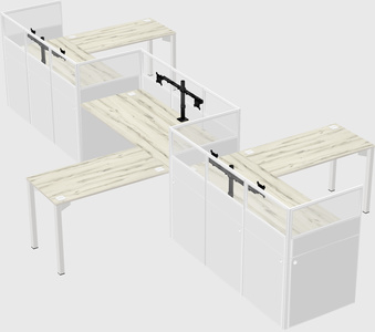 L-shape cubicles