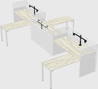 L-shape cubicles