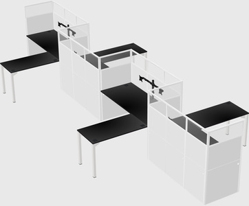 L-shape cubicles