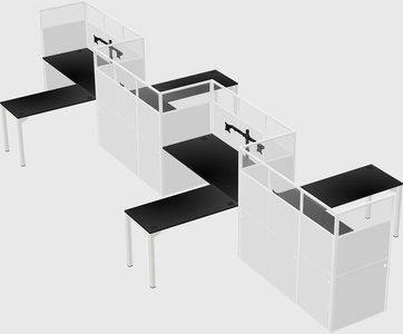 L-shape cubicles