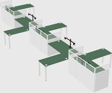 L-shape cubicles