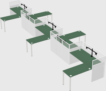 L-shape cubicles