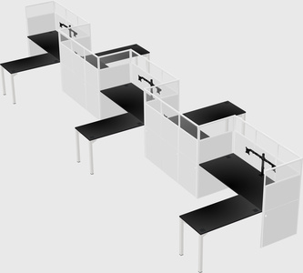 L-shape cubicles