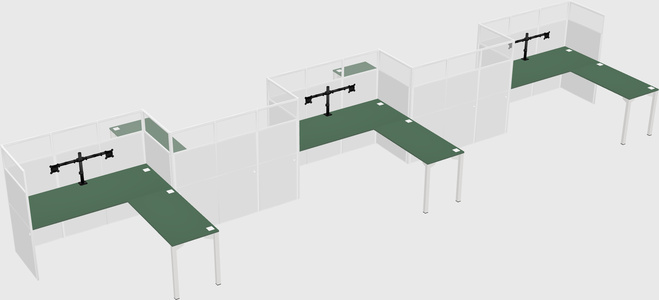 L-shape cubicles