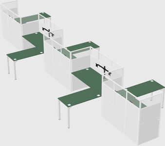 L-shape cubicles
