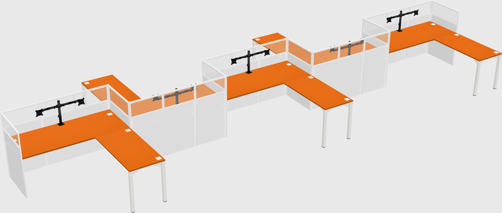 L-shape cubicles