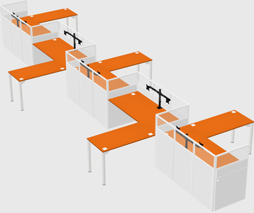 L-shape cubicles