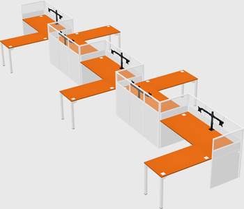L-shape cubicles