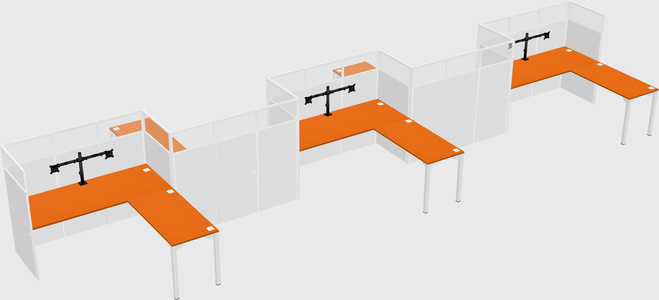 L-shape cubicles