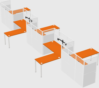 L-shape cubicles