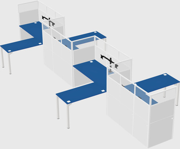 L-shape cubicles