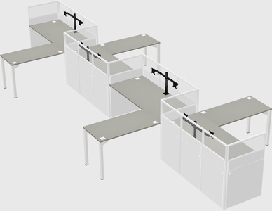 L-shape cubicles