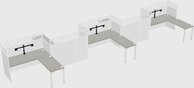 L-shape cubicles