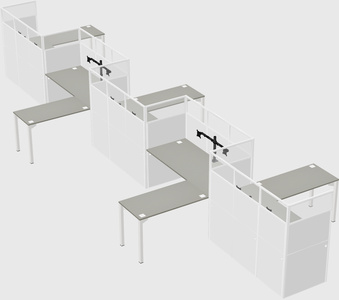 L-shape cubicles
