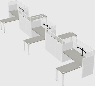 L-shape cubicles