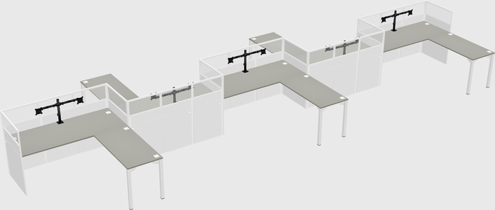 L-shape cubicles