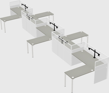 L-shape cubicles