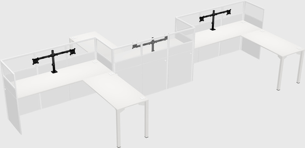 L-shape cubicles
