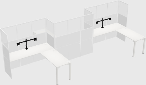 L-shape cubicles