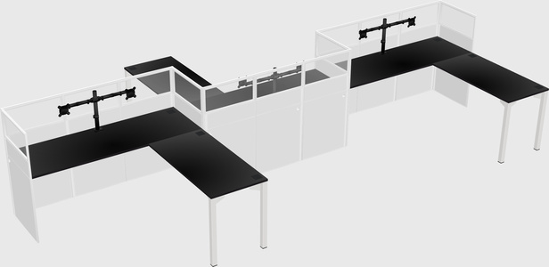 L-shape cubicles