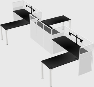 L-shape cubicles