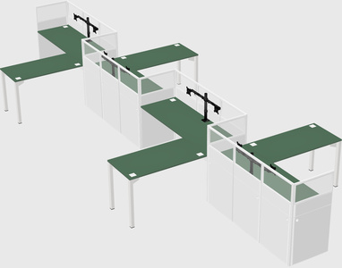 L-shape cubicles