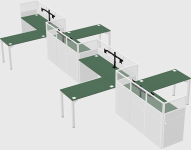 L-shape cubicles