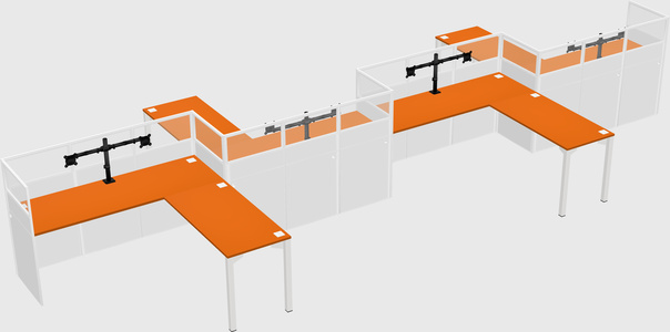L-shape cubicles