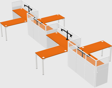 L-shape cubicles