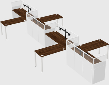 L-shape cubicles