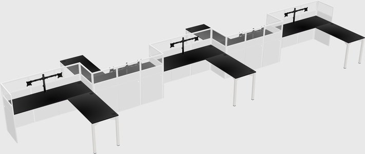 L-shape cubicles