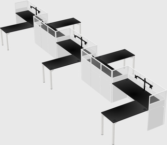L-shape cubicles
