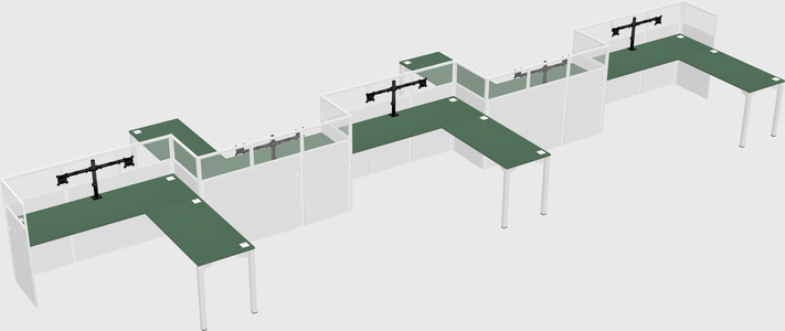 L-shape cubicles