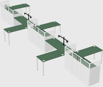 L-shape cubicles