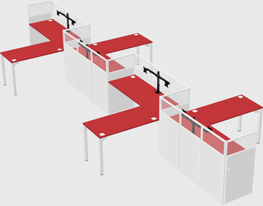 L-shape cubicles