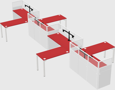 L-shape cubicles
