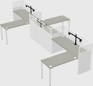L-shape cubicles