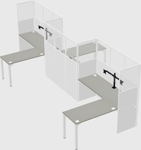 L-shape cubicles
