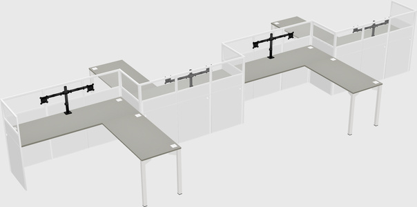 L-shape cubicles